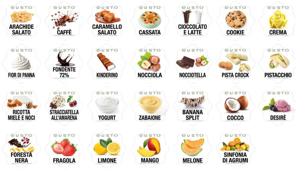 elenco di tutti i gusti di gelato di gusto gelaterie di roma